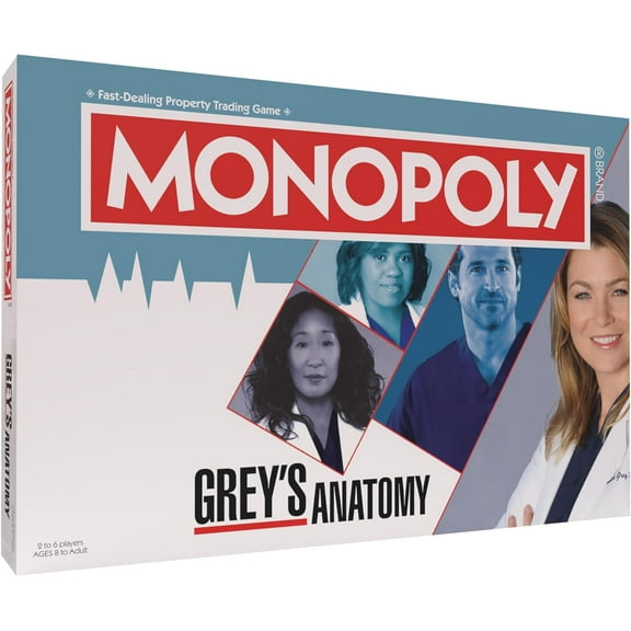 USAopoly Monopoly Grey's Anatomy Miranda Bailey Board Games, Gray