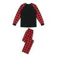 thumbnail image 6 of Qiylii Family Christmas Matching Pajamas Set, Long Sleeve Letters Tops+Plaid Pants, 6 of 9