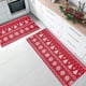 thumbnail image 1 of Puntoco Felpudo de cocina navideño con diseño de Papá Noel, para puerta de entrada, decoración navideña con muñeco de nieve, juego de 15,74 x 23,62 + 15,74 x 47,24 pulgadas, 1 of 6