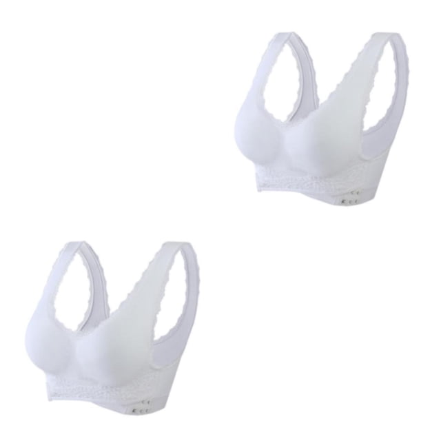 Minnieouse Sujetador Push-Up Para Mujer - Sin Costuras Con Soporte Inalámbrico Sujetador Transpirable Sin Costuras Blanco M 1 Blanco m,1 2Conjunto