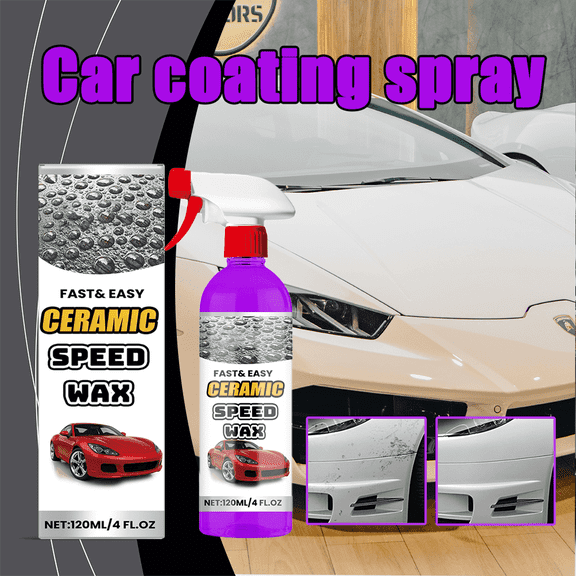 Ceramic Speed Wax –Ceramic Coating Car Wax Spray, Top Coat Polish with Reactive SiO2 Copolymers for Ceramic Protection & Car Care, 120ml/4FL.OZ