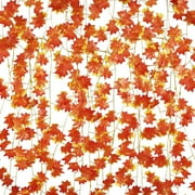 12PCS Artificial Autumn Fake Maple Leaves Garland 7.2ft Leaf Fall Garland for Thanksgiving,Weddings Decorations and Harvest Day,Hanging Vines Garland Plants Décor