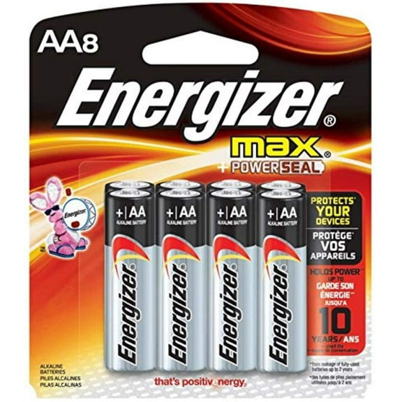 Energizer Max Alkaline AA Batteries 8 Ea (Pack of 10)