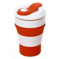 thumbnail image 2 of YBM Home Silicone Collapsible Travel Cup with Lid - Unbreakable Silicone Folding Cup Drinkware for Camping and Travel, 12162-3, 2 of 5