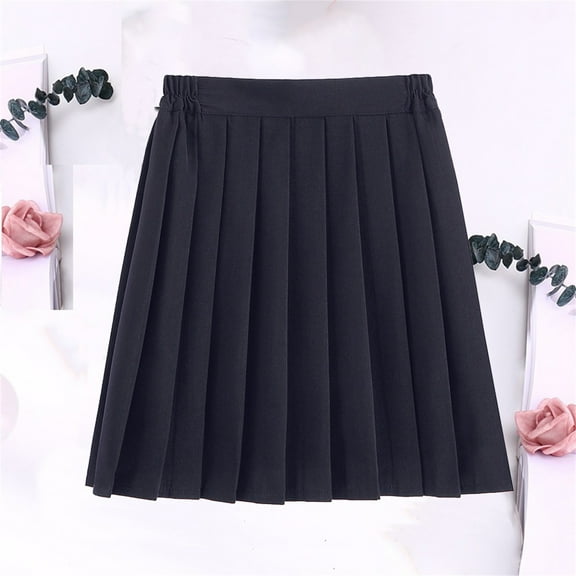 Women Fashion School Solid Pleated Skirt Academic Style Skirt under Skirt Shorts Business Skirts for Women Leather Skirt Womens Leather Skirt Leather Pleated Skirts for Women Mini Skirt Lingerie plus
