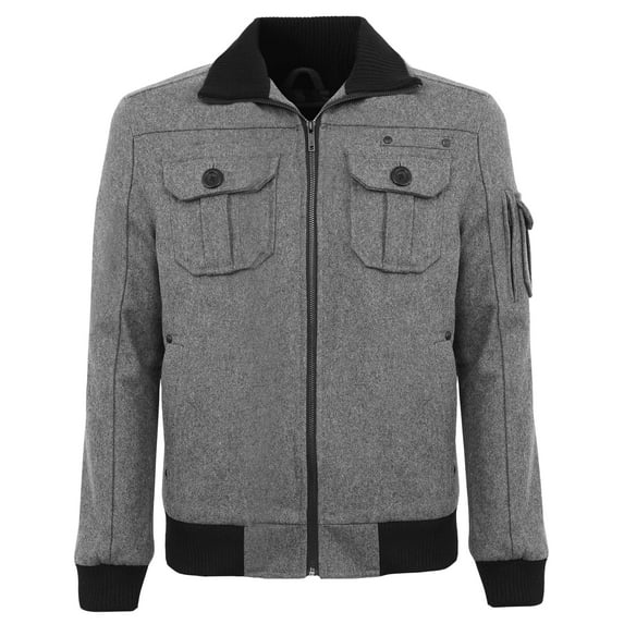 Ma Croix Mens Winter Military Commander Bomber Jacket with Two Front Pockets