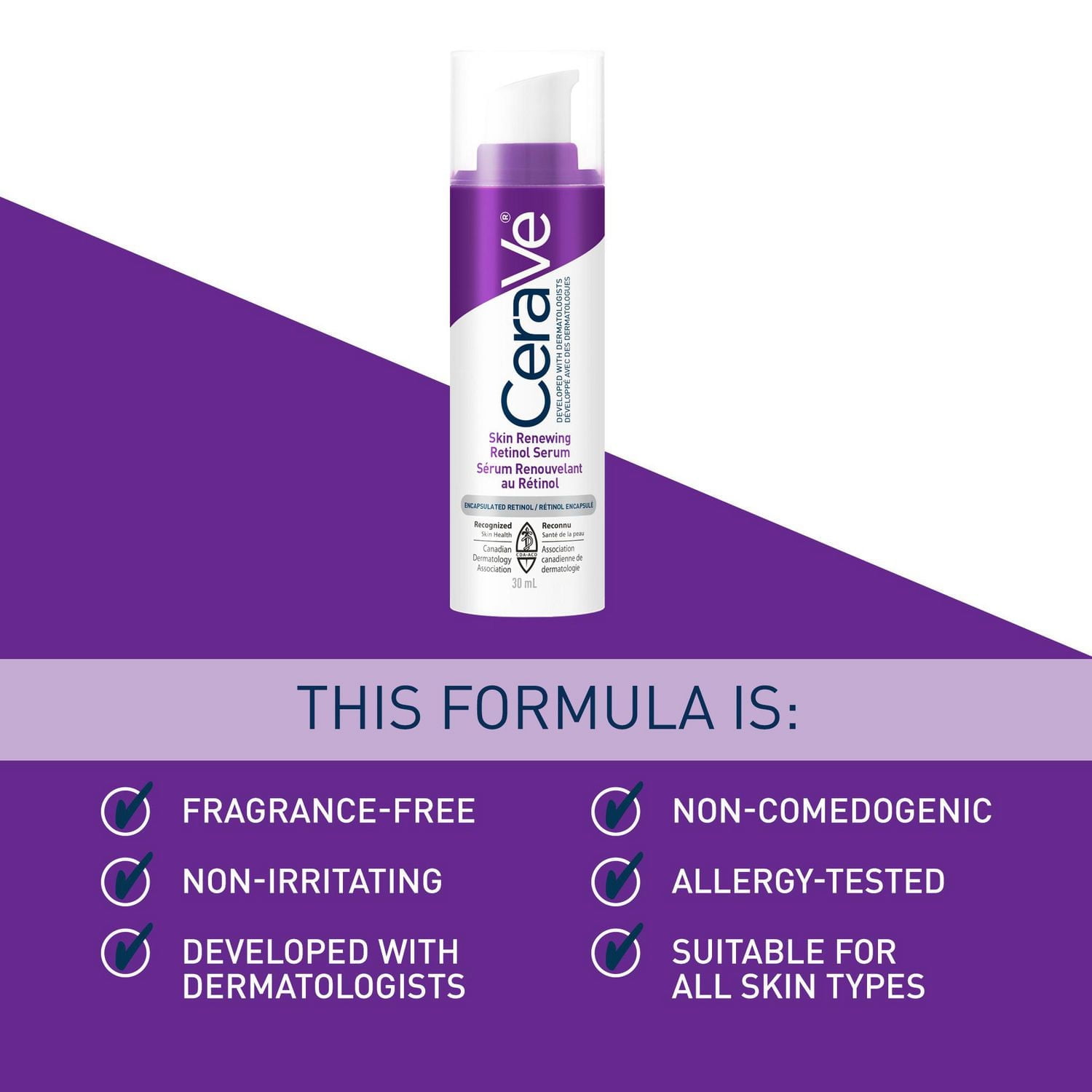 CeraVe Sérum au Rétinol, Sérum Visage Anti-Âge avec Rétinol, Niacinamide et Céramides pour Ridules, 30 ml