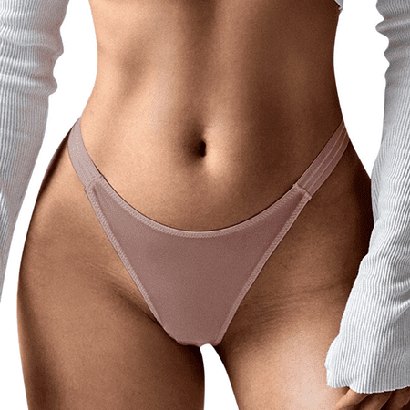 Fulorrnie Underwear for Women Seamless Cheeky Comfort No Show Panties Cute Thong Waistband Stretchable Panty  Pink  10