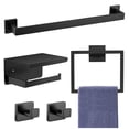 thumbnail image 1 of Set de accesorios de baño Tupello Matte Black 5 piezas, 1 of 6