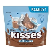 HERSHEY'S, KISSES Milklicious Milk Chocolate with Creamy Chocolate Milk Filling Candy, Individually Wrapped, 15 oz, Family Pack