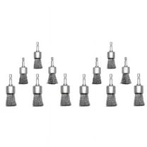 12 Pack Wire Brush Wheel for Drill 1-Inch Crimped End Wire Brushes 1/4Inch Hex for Paint- and Small Spaces