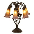thumbnail image 2 of 18" High Amber/Purple Tiffany Pond Lily 6 Light Table Lamp, 2 of 2