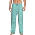 thumbnail image 1 of Balery Teal Turquoise Glitter Pantalones de pijama para hombre, pijama ultraligero, pantalón de descanso-Medium, 1 of 6