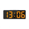 thumbnail image 3 of Reloj despertador digital con espejo blanco (negro), con pantalla LED de fecha y temperatura, brillo ajustable, función de repetición para viajes, dormitorio, oficina y cocina, alimentación USB y bate, 3 of 5