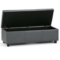 thumbnail image 2 of Trent Home 48" W Rectangle Storage Ottoman Bench in Stone Gray Faux Leather, 2 of 6