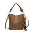 thumbnail image 1 of Decodeary PU High-end Retro Commuting Versatile Bucket Bag Trendy And Durable Practical Spacious Women Bag Khaki, 1 of 6