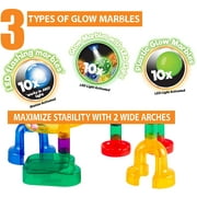 Marble Genius Glow Marble Run Set, Marble Maze Glow in The Dark (200 pcs) STEM Educational Building Block Toy, Instruction App Access & Full Color Instruction Manual, Great Gift for Kids, Super Set
