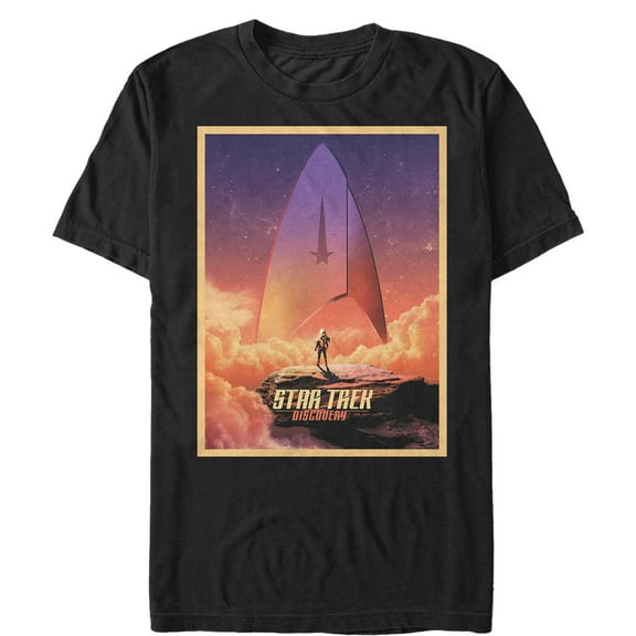 Men's Star Trek: Discovery Starfleet Galaxy Poster  Graphic Tee Black 3X Large
