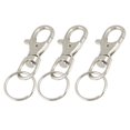thumbnail image 1 of 25mm Dia Split Ring Lobster Clasp Key Chain Keyring Silver Tone 3 Pcs, 1 of 2