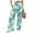 Turquoise, variant on Mlqidk Womens Pants Lounge High Waist Beach Pants Flowy Wide-Leg Cotton Linen Trouser Plus Size Loose Fit Floral Print Pants with Pocket Gray XL
