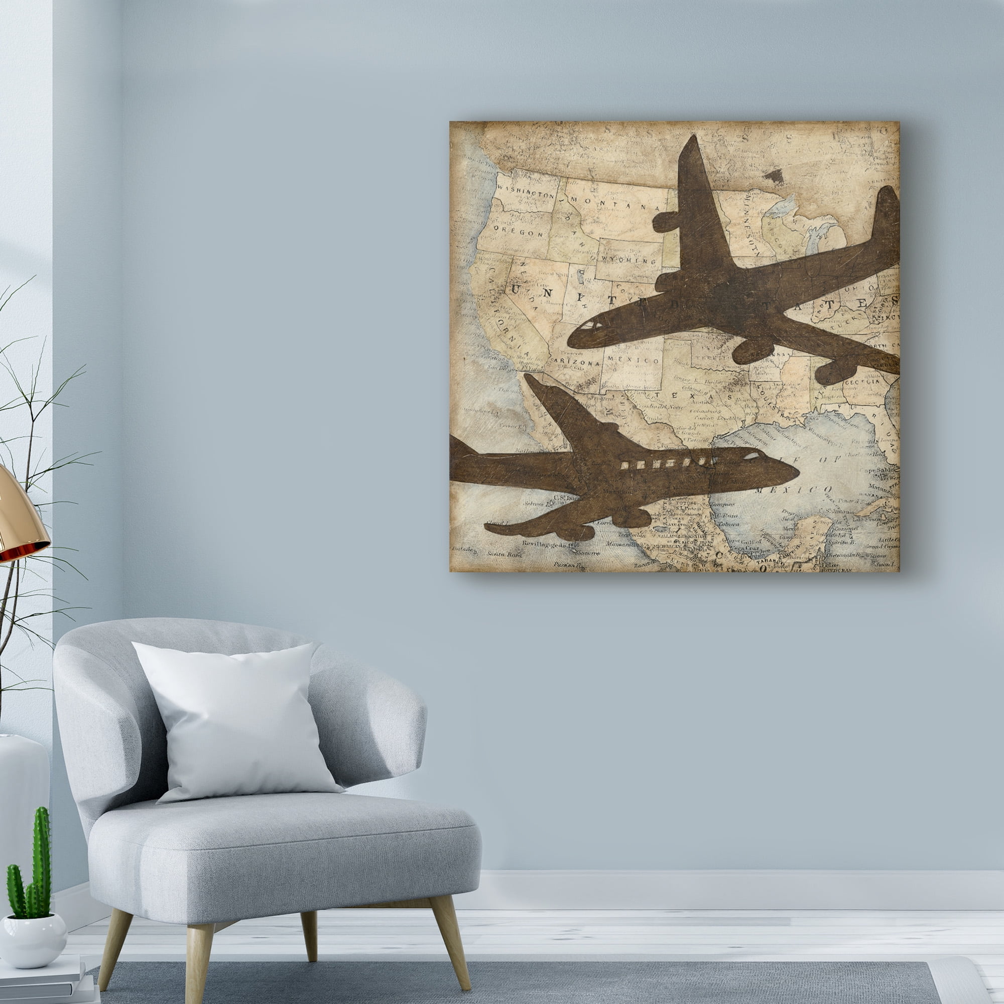 Trademark Fine Art 'Travel Silhouette II' Canvas Art by Megan Meagher