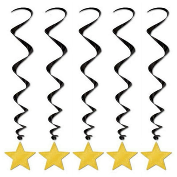 Beistle 57352-BKGD Star Whirls, Black & Gold - Pack Of 6