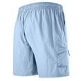 thumbnail image 5 of MIXUE Mens Shorts Summer Solid Color Sunscreen Sports Breathable Quick Drying Casual Loose Comfortable Trendy Pocket Mens Workout Shorts Holiday Wear,Blue,XXL, 5 of 5