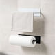 thumbnail image 1 of Soporte autoadhesivo para rollo de papel de cocina, estante de almacenamiento para toallas de baño (negro), 1 of 3