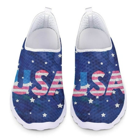 

4th of July Art Design Print Women s Casual Shoes Summer New Outdoor Flat Shoes Comfortable Lightweight Breathable Mesh Shoes