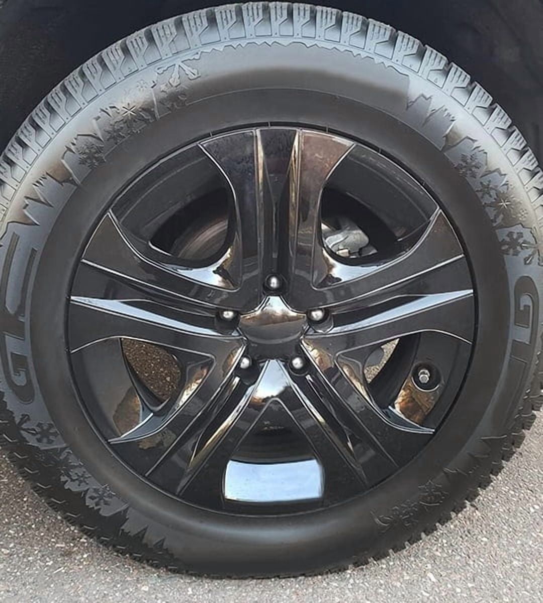 4pcs/Set 17" Hubcaps Wheel Rims Cover for 2013-2018 Toyota Rav4 Compatible With Steel Wheels Snap on Installation(Black Lacquer)