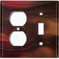 thumbnail image 4 of Metal Light Switch Plate Cover Image of Marble Red Brown Swirl Galaxy MAR082, 4 of 13