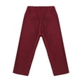 thumbnail image 3 of YONGHS Kids Boys Casual Long Pants Solid Color Pull On Stretch Trousers 9M-5T Burgundy 12-18 Months, 3 of 6