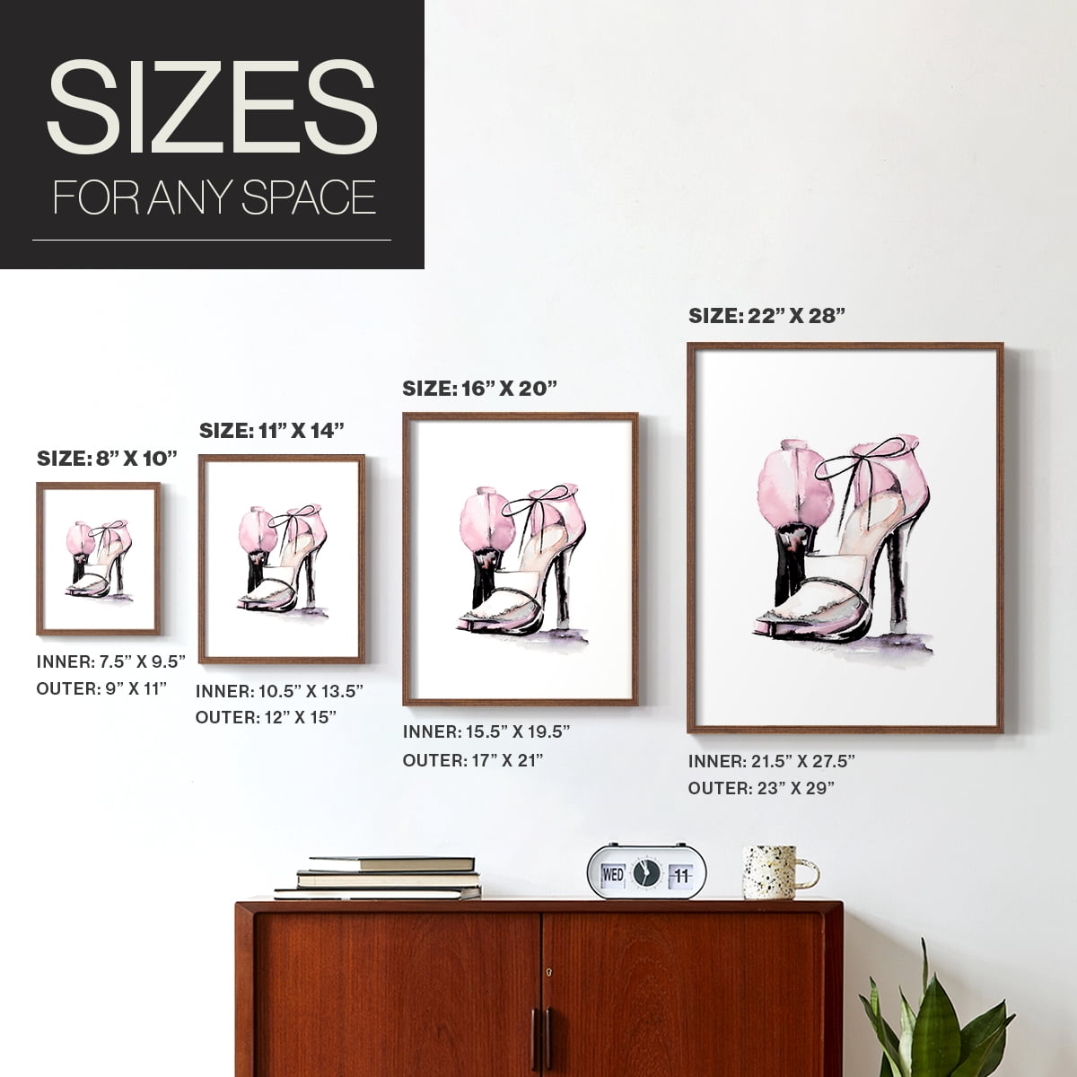 Loafer Heel in Brown Solid Wood 8 x 10 Framed Print