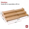 thumbnail image 2 of Organizador de alacena Ultrachef 3 NIVELES 100% MADERA de bambú, 2 of 9