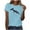(Type 21)Light Blue, variant on Patlollav Women Tees Under $10, Womens Summer Tops Regular Casual Short Sleeve Flower Print Round Neck Pullover Blouse