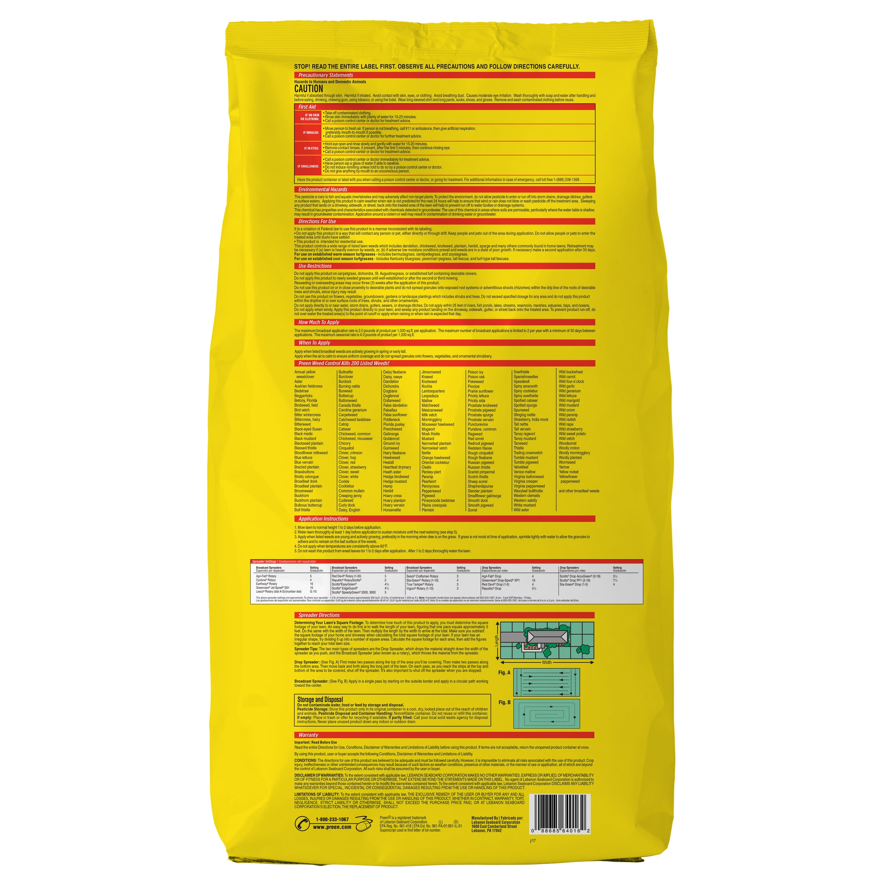 Preen Lawn Weed Control - 30 lb. Bag - Covers 15,000 Sq. ft.