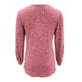 thumbnail image 4 of YDLCAFD Elbow Length Sleeve Tops for Women New Round Neck Stripe Milled Solid Colour Button Patchwork Long Sleeve T Shirt for Women Rirow Womens Tank Tops Ladies Long Sleeve Tops, 4 of 5