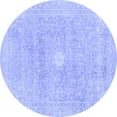 thumbnail image 1 of Ahgly Company Indoor Round Abstract Blue Modern Area Rugs, 3' Round, 1 of 4