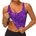 thumbnail image 3 of Uemuo Purple Glitter Pattern Women's Sports Bra - High Impact Support, Breathable, and Comfortable Athletic Bra for Running, Yoga, and Workouts, 3 of 9