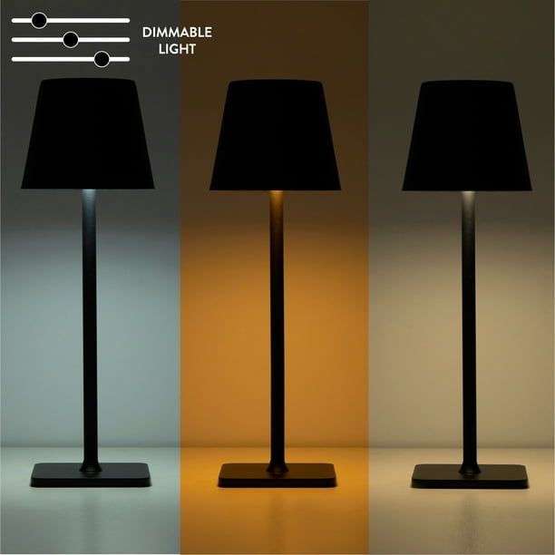 2 pack) Mainstays 13 in Indoor/Outdoor LED Rechargeable Table Lamp