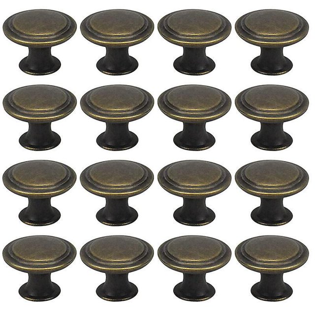 16 piezas Boutons De Placard Vintage 30mm Poignes De Porte Rond Pour Meuble Armoire Cuisine Tiroir Avec Vis
