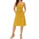 thumbnail image 2 of Allegra K Vestido de tirantes con nudos en la cintura y estampado de lunares para mujer amarillo S, 2 of 5
