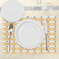 thumbnail image 3 of Ambesonne Yellow and White Place Mats Set of 4, Stripes Dots, Standard Size, Almond Green Apricot, 3 of 6