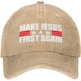 thumbnail image 1 of Make Jesus First Again Caps for Men Christian Prayer Catholic Baseball Hats for Women Make Jesus First Again, 1 of 6