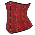 thumbnail image 2 of Womens Underbust Corset Plus Size Gothic Corset Cincher Medieval Corsets for Women Jacquard Vintage Waist Corset Top Black Red Size 6XL, 2 of 5