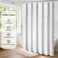 thumbnail image 3 of Yiannan Waffle Weave White Fabric Shower Curtain, Machine Washable,72" x 72", 3 of 6