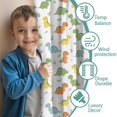 thumbnail image 3 of Dinosaur and Leaf White Pattern Insulated Teens Curtains Set Of 2, Bedroom Essentials, Toddler Room Decor 42"x63", 3 of 4