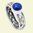 thumbnail image 6 of Natural Lapis Lazuli - Afghanistan 925 Sterling Silver Ring s.9 Jewelry R-1161 AGR1009_G_9, 6 of 6