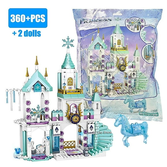 Friends Princess Castle House Sets For Girls Movies Royal Ice Playground Horse Carriage Diy Building Blocks Toys Kids Gifts 2022