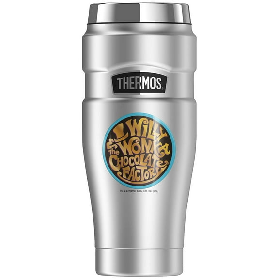 Willy Wonka And The Chocolate Factory Logo THERMOS STAINLESS KING Stainless Steel Travel Tumbler, Vacuum insulated & Double Wall, 16oz